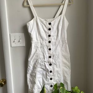 Madewell white button down dress w pockets